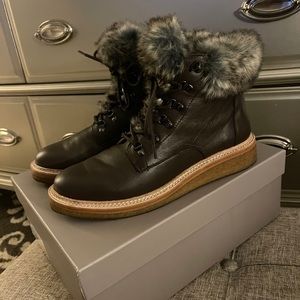 Warm fur lined ankle boot